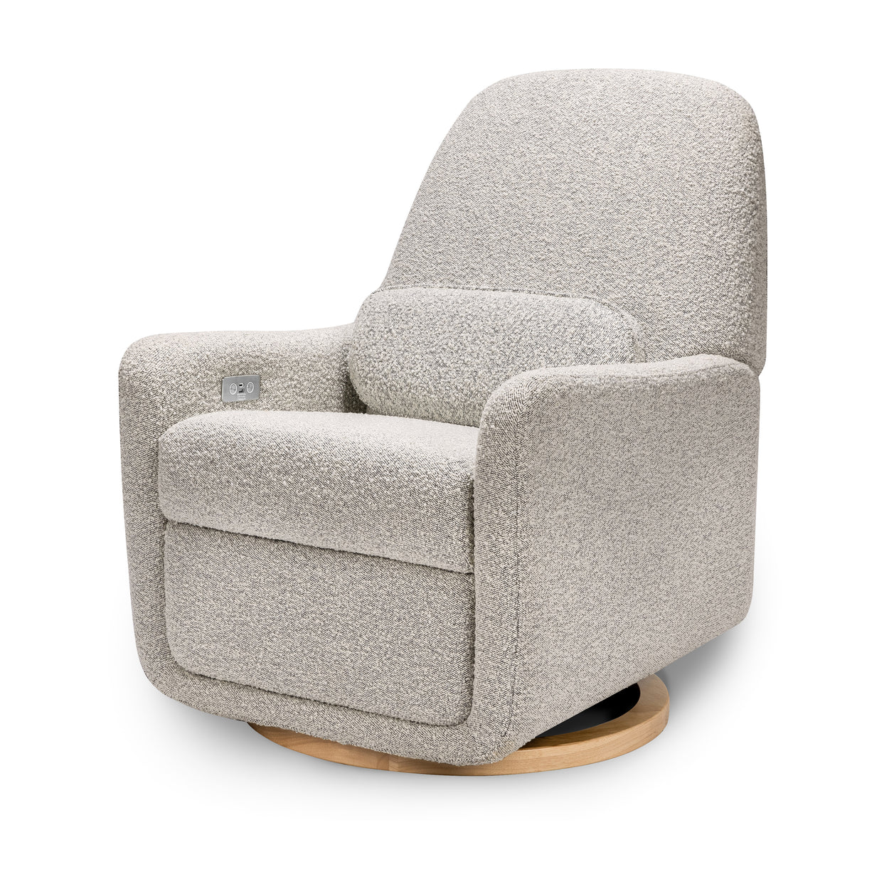 ARC Electronic Recliner & Swivel Glider in Black White Boucle with USB Port